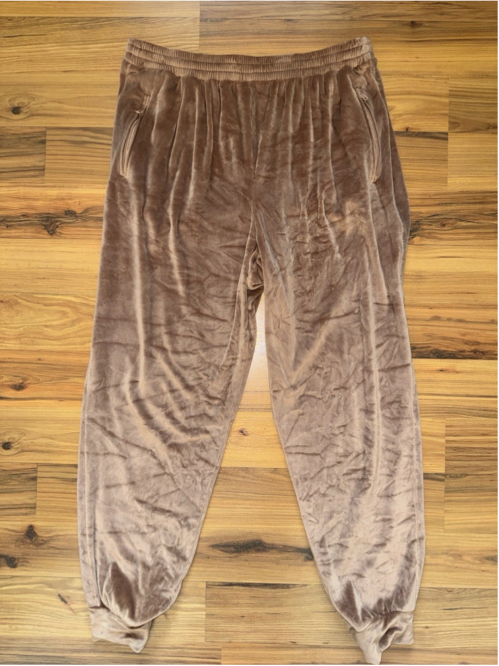 SKIMS Velour Joggers Brown Neutral Minimalist Cozy Athleisure Women's Large